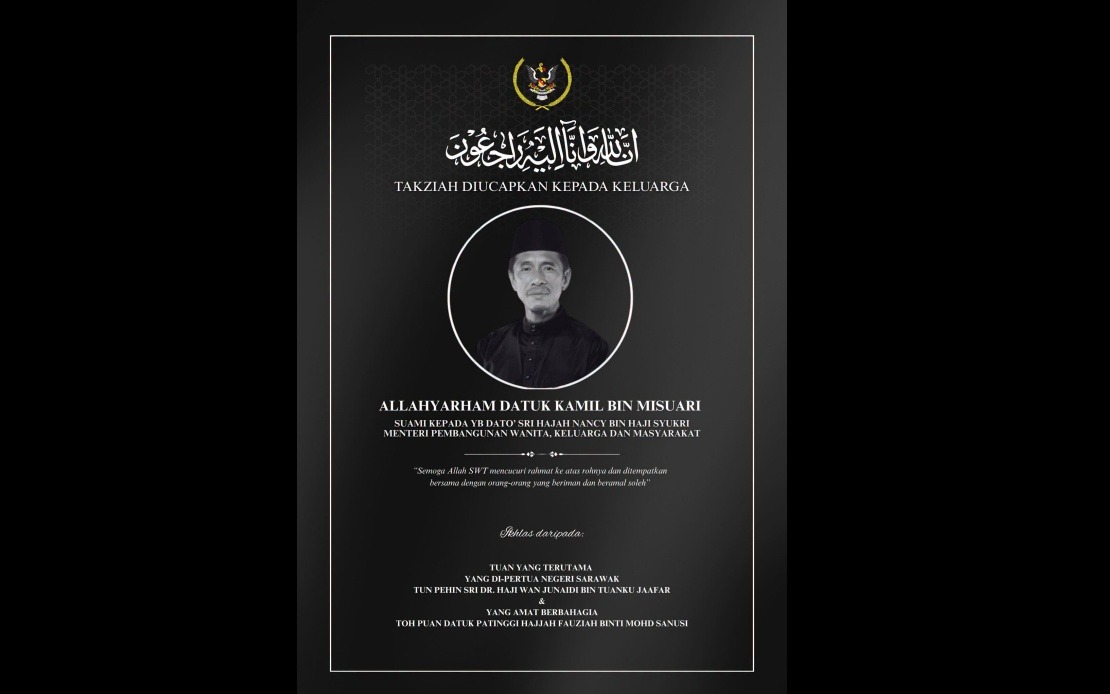 Sarawak Governor Extends Condolences to Minister Nancy Shukri Over Husband's Passing