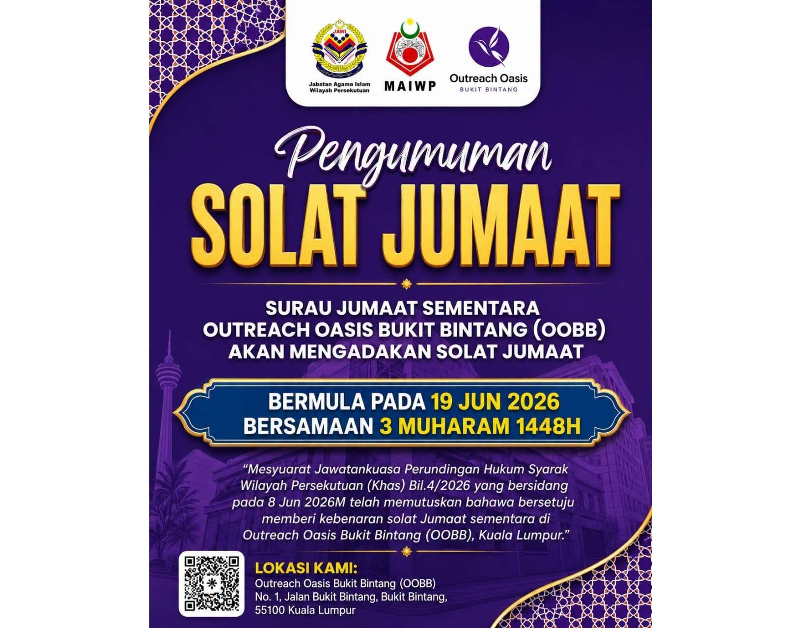 Bukit Bintang Gets Temporary Friday Prayer Facility Ahead of Permanent Surau