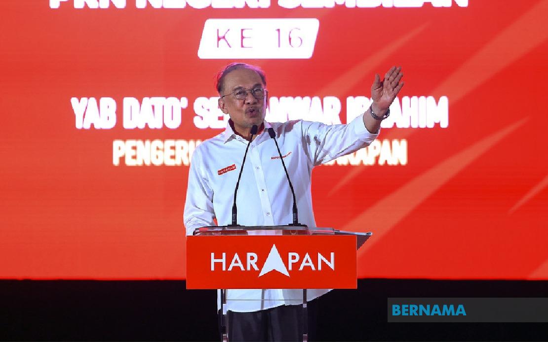 Anwar Urges Negeri Sembilan Voters to Back PH for Development Momentum