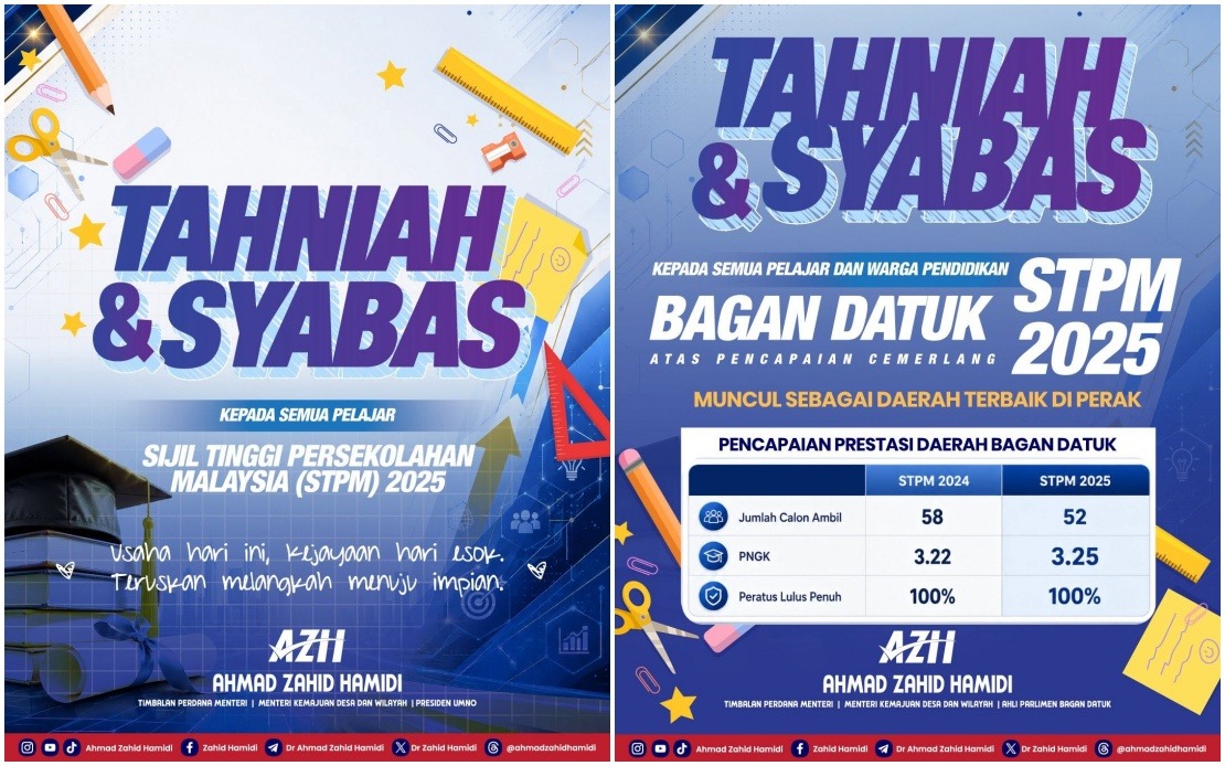 Bagan Datuk Tops Perak in STPM 2025 as Deputy PM Ahmad Zahid Celebrates Results
